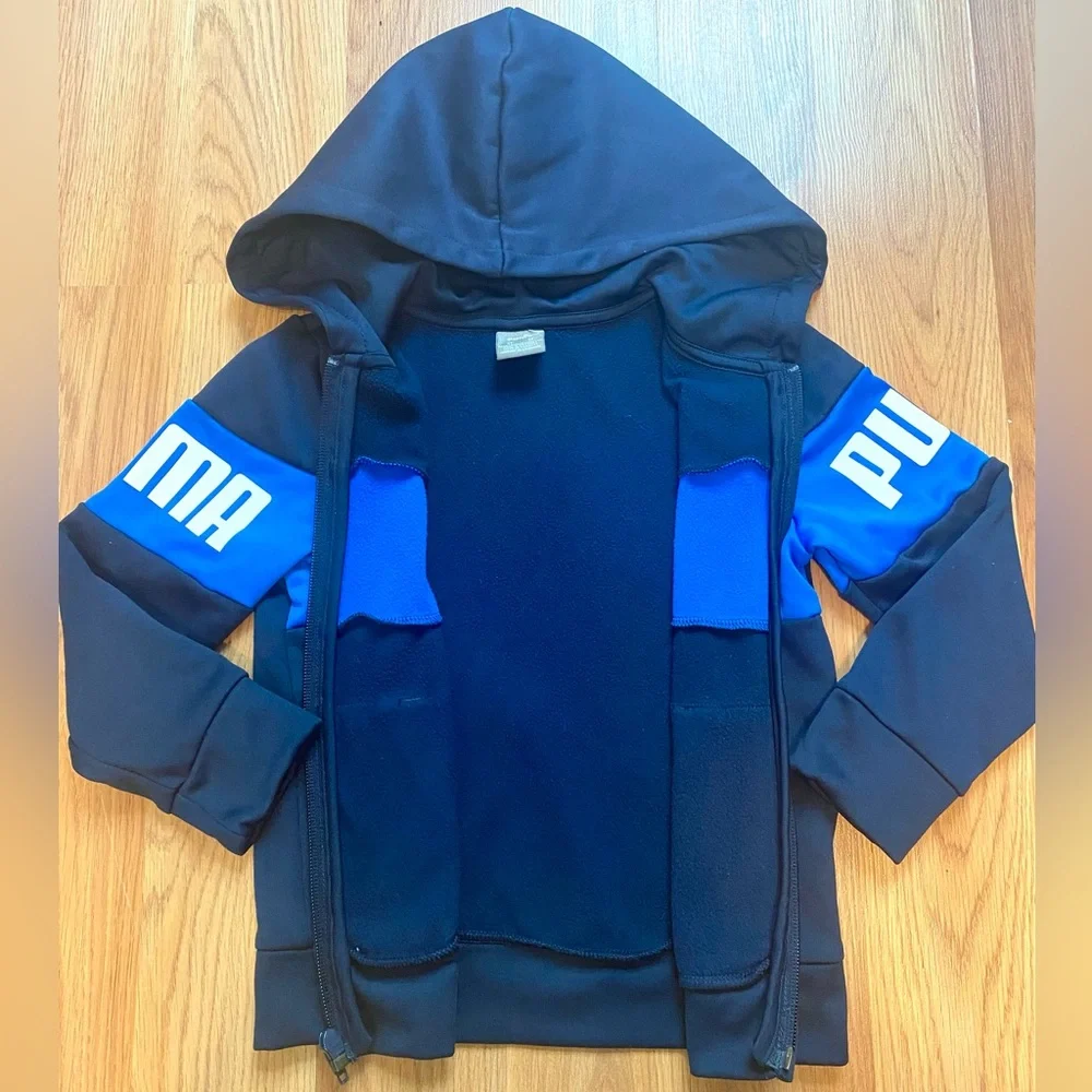 4T BOY PUMA TRACKSUIT FULL ZIP UP HOODIE TEE AND SWEATPANTS 3 PIECE MATCHING SET - Picture 5 of 13